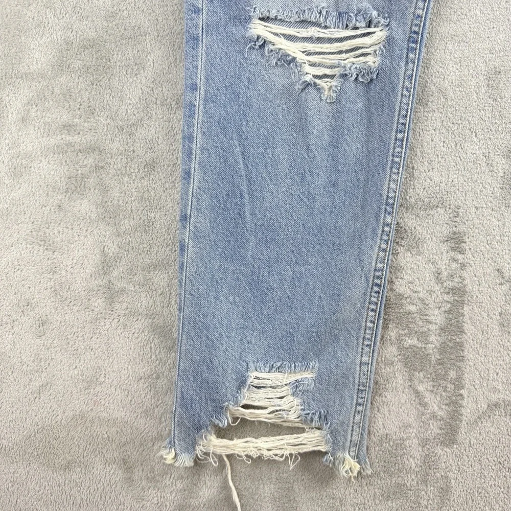 We The Free Light Blue Distressed Straight Leg Jeans